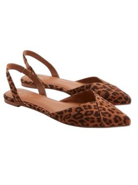 J. Crew Leopard Sueded Slingback Flats NWT size 7
